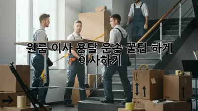 원룸 이사, 용달 운송 꿀팁! 轻松하게 이사하기